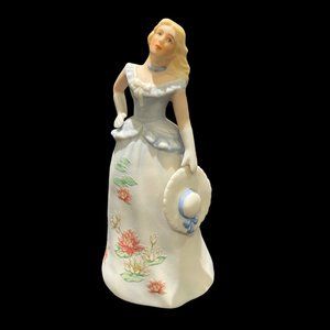 Vintage 1980's Enesco Lady Bell Porcelain Birthday Bell